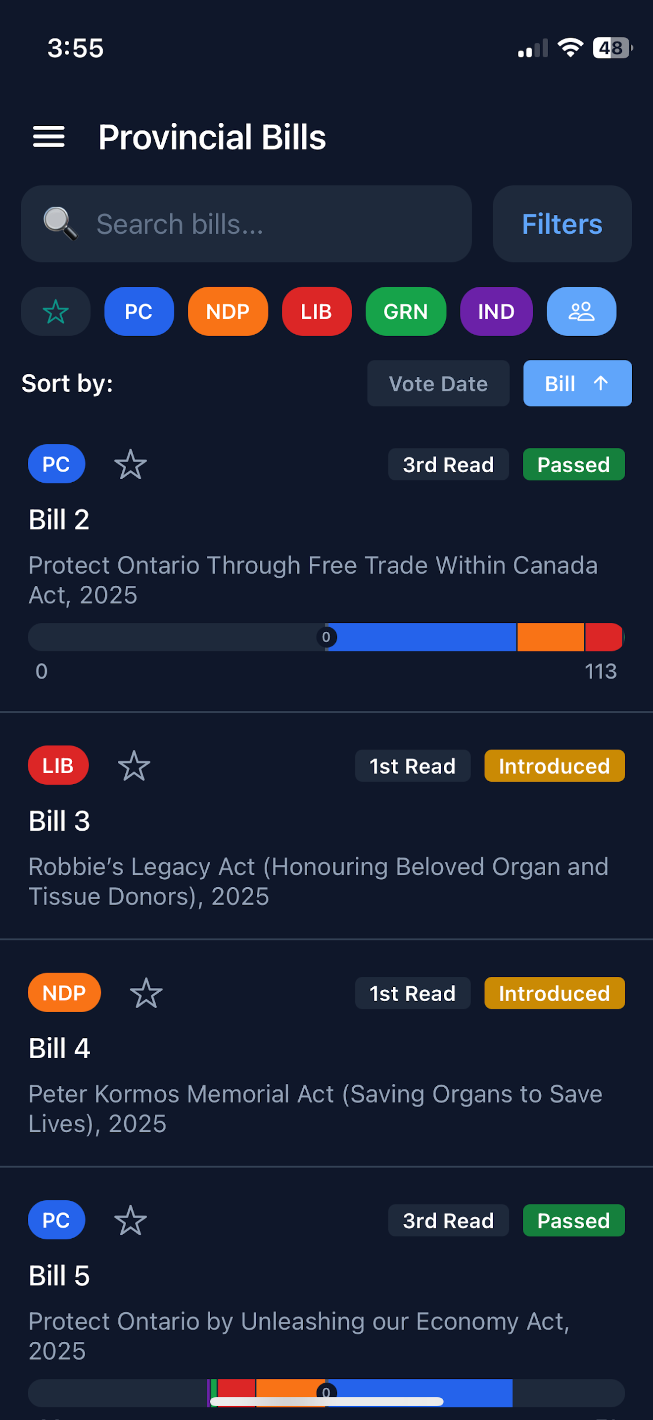 ONtheRecord App Interface